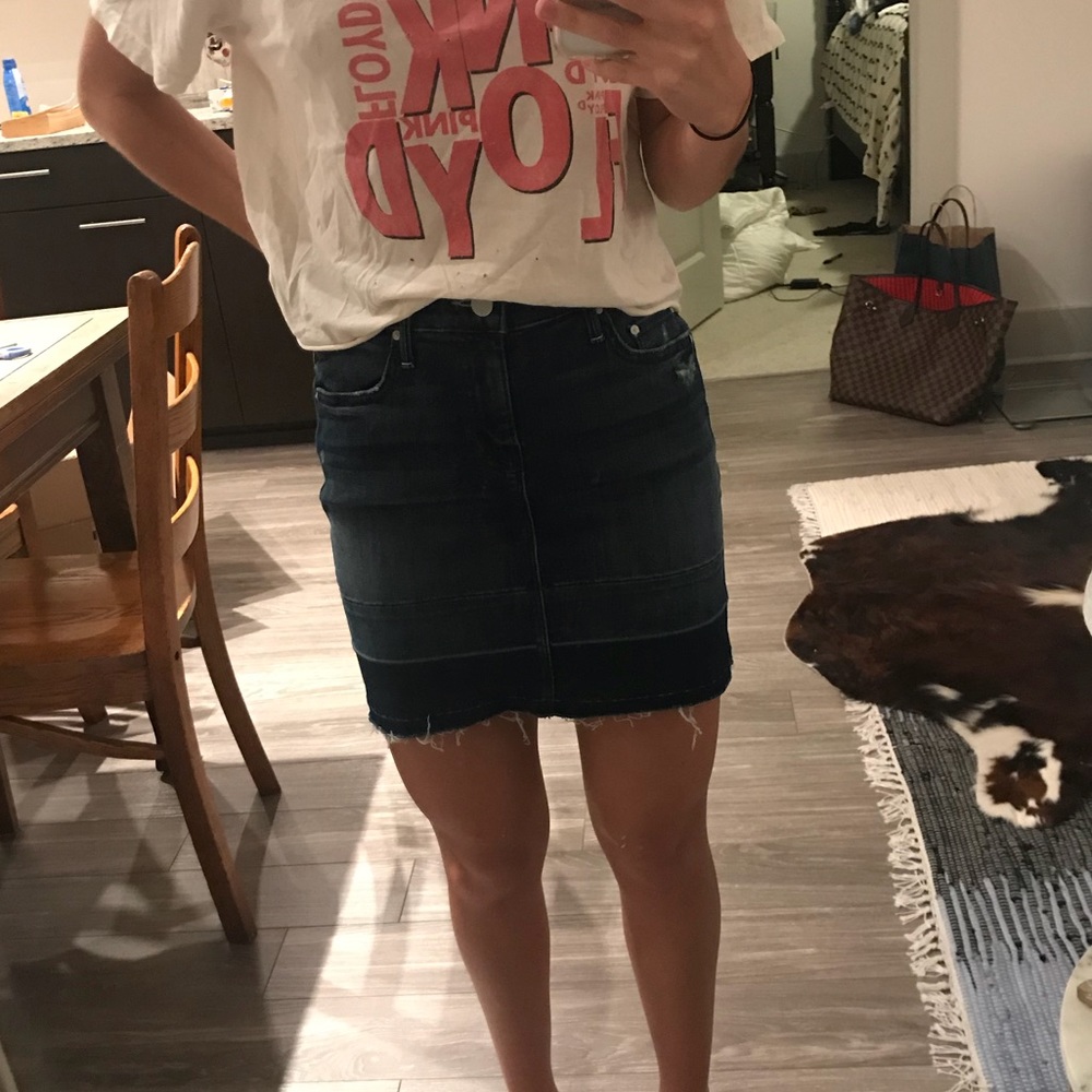 MOTHER undone hem mini skirt